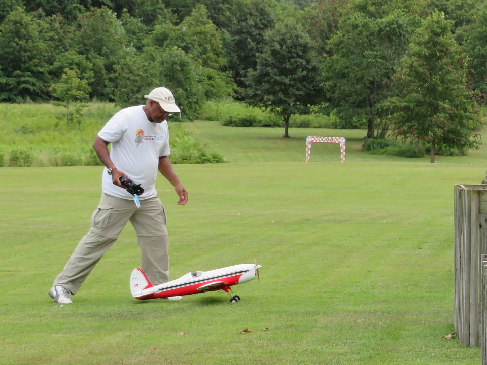 Elliot taxies his plane