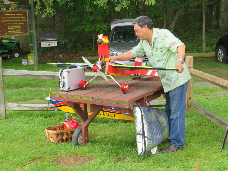 Patrick works on his frankenplane